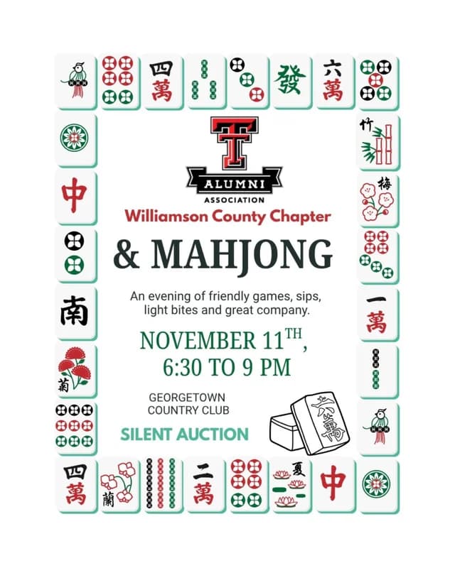 Texas Tech Alumni Association Williamson County Chapter and Mahjong
