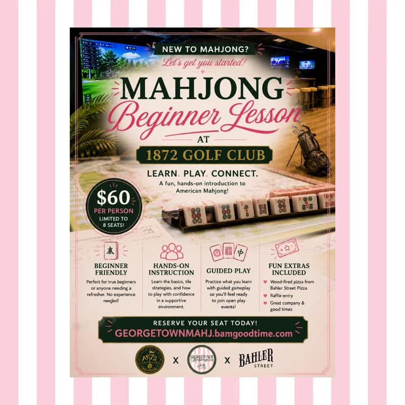 *Sold Out* Beginner Mahjong Lesson | Mahjong & Mulligans at 1872 Golf Club